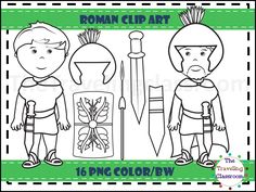 the coloring page for roman clip art