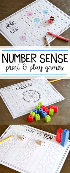 the number sense print and play game for kids