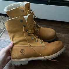 Worn Only A Few Times, Still In Fairly Good Condition!! More Pics Can Be Updated Of All Around Them Pls Just Ask! Size 9 True To Size I Never Wore Them Folded Teddy Fleece, Timberlands Shoes, Timberlands Women, Timberland Shoes, Shoes Womens, Timberland Boots, Womens Sizes, Women Shoes, Boots