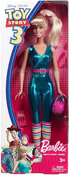 the toy story 3 barbie doll is in its box