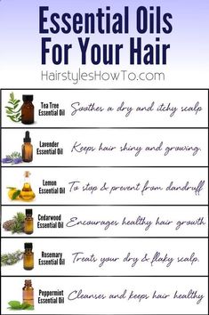 Essential Oils for Your Hair Oils For Your Hair, Hair Chart, Oils For Hair, Cedarwood Essential Oil, Essential Oils For Hair, Tea Tree Essential Oil, Oil Uses