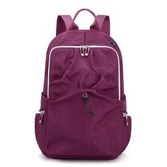 Girls Travel School Bag Lady Leisure Trendy Women Washed Nylon Laptop Book Bag Fashion Female Cool Student College Backpack New [23y 6m 27d] Nylon Bag For Daily Use And Back To School, Trendy Nylon Backpack For Students, Everyday Nylon Bag For Back To School, Purple Nylon Shoulder Bag For School, Trendy Nylon Backpack, Nylon Back To School Bag, Back To School Nylon Bag, Back To School Nylon Bags, Large Capacity Nylon Backpack For Students