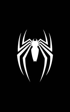 the amazing spider - man logo in black and white on an iphone wallpaper background