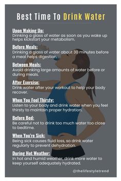 When To Drink Water Chart, Easy Ways To Drink More Water, 2 Litres Of Water A Day, Best Times To Drink Water, When To Drink Water Throughout The Day, How To Remember To Drink Water, How Much Water To Drink A Day, Times To Drink Water, Best Time To Drink Water