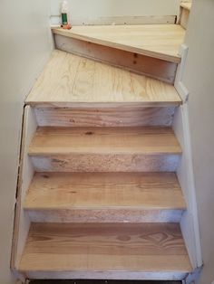 the stairs are made out of plywood boards