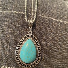 Gorgeous Turquoise Teardrop Pendant Necklace. The Pendant Has 2 1/4” Drop And Is 1 1/2” Wide. It Sits On An 18” Chain With And Extender. This Will Go With That Perfect Cheetah Or Animal Print Dress Or Top To Add That Pop Of Color. Get This Beauty For Your Jewelry Chest Today!! Bundle This Item With Other Items That Are Available For 3/$10 And Save! Elegant Teardrop Turquoise Necklace Nickel Free, Blue Teardrop Turquoise Necklace Nickel Free, Blue Turquoise Teardrop Necklace Nickel Free, Nickel-free Teardrop Turquoise Necklace As Gift, Elegant Teardrop Turquoise Nickel-free Necklace, Elegant Nickel-free Teardrop Turquoise Necklace, Nickel-free Blue Turquoise Teardrop Necklace, Nickel-free Turquoise Teardrop Pendant Necklace As Gift, Vintage Sterling Silver Turquoise Necklace, Nickel-free