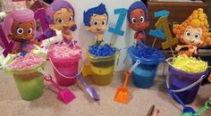 Bubble Guppies Centerpieces, Character Activities, Bubble Guppies Birthday, Birthday Party Centerpieces, Kids Birthday Themes, Birthday Centerpieces