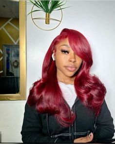 Red Hair Inspo, Sew In Hairstyles, Cute Hair Colors, Quick Weave Hairstyles, Dyed Hair Inspiration, Business Hairstyles, Hair Inspiration Color, Brazilian Human Hair