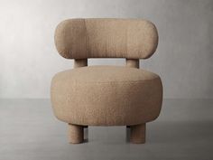 the chair is made out of wood and has a rounded seat