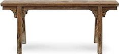 an old wooden table on white background