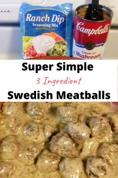 the ingredients to make swedish meatballs are shown