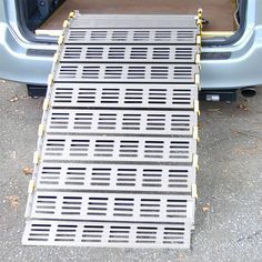 Made from rust-proof 6061-T6 aluminum construction, this 3' Roll-A-Ramp is 26-5/8" wide and has a 1000 lb weight capacity. Its ability to roll up makes transportation and storage a cinch, and it comes with a handy strap for easy carrying. Its the ideal solution for getting wheelchairs up a short flight of stairs, or loading your motorcycle into a truck. And best yet, each portable ramp comes with a 10-year manufacturer's warranty. Outboard Motor Stand, Accessible House, Ramp Stairs, Portable Wheelchair Ramp, Portable Wheelchair, Snowboard Racks, Skateboard Ramps, Trailer Ramps, Curb Ramp