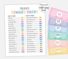 reward bucks for kids to use in the game, which includes $ 10 and $ 20