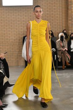 The Top 10 Shoes of New York Fashion Week Fall 2022 – Footwear News Soft Dresses, Bias Cut Skirt, Ny Fashion, Maxi Jersey Dress, Fall 2022, Mellow Yellow, Proenza Schouler