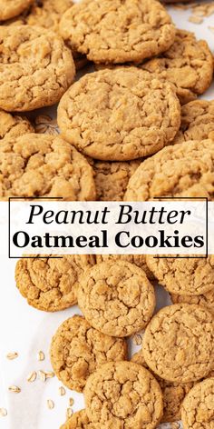 I constantly hear how my oatmeal cookies are the "absolute best cookie ever", so I had to make another version for all the peanut butter lovers - peanut butter oatmeal cookies! Incredibly soft, chewy, and packed with peanut butter flavor, these cookies always wow a crowd! Cookie Recipes Peanut Butter Oatmeal, Oatmeal Peanut Butter Cookies, Oatmeal Peanut Butter, Healthy Peanut Butter Cookies, Butter Oatmeal Cookies, Best Oatmeal Cookies, Popular Desserts Recipes, Soft Peanut Butter Cookies, Cookie Recipes Oatmeal Raisin