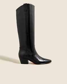 J.Crew: Piper Knee-high Boots In Leather For Women Leather Knee-high Boots With Leather Lining For Fall, Classic Low Heel Knee-high Boots For Fall, Wide Calf Calf Leather Knee-high Boots For Fall, Wide Calf Knee-high Boots With Low Heel For Work, Fall Wide Calf Knee-high Boots In Calf Leather, Wide Calf Low Heel Knee-high Boots For Work, Fall Wide Calf Knee-high Calf Leather Boots, Wide Calf Leather Heeled Mid-calf Boots, Wide Calf Leather Mid-calf Heeled Boots