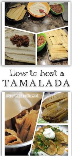 how to host a tamala lada with pictures of different food items and ingredients