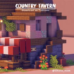 an image of a small house made out of blocks and bricks with the words country tavern on it