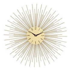 a clock that is on the wall with an arrow pointing to it's side