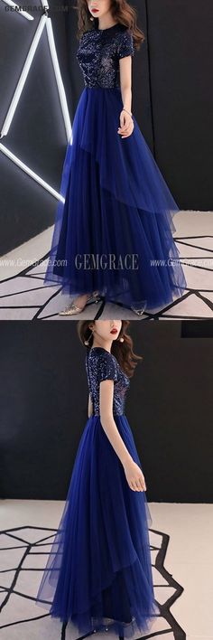 10% off now|Free shipping world-wide. Blue Long Tulle Formal Party Dress With Sequined Short Sleeves at GemGrace. Click to learn our pro custom-made service for wedding dress, formal dress. View #BridalPartyDresses for more ideas. For Wedding Dress, Bridal Party Dresses, Formal Party Dress, Sequin Shorts, Gowns Of Elegance, Dress Formal, Formal Party, Custom Dresses, Formal Dress