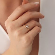 14K Baguette Diamond Flower Ring – FERKOS FJ Elegant 14k Rose Gold Flower Ring, Elegant Rose Gold Flower Ring In 14k, White Gold 14k Flower Ring, Elegant Enamel Flower Ring For Wedding, Minimalist Flower Ring For Wedding, Feminine Flower Ring For Wedding, 14k Gold Flower Ring With Prong Setting, 14k Gold Flower-shaped Wedding Ring, Elegant Flower Ring With Prong Setting