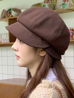 Dome Keep Warm Solid Color Sun-shade Beret Hat Casual Adjustable Solid Color Beret, Casual Adjustable Beret, Casual Outdoor Beret, Spring Casual Flat Cap Beret, Casual Spring Beret Flat Cap, Casual Visor Beret For Fall, Casual Visor Beret For Spring, Spring Casual Visor Beret, Casual Spring Visor Beret