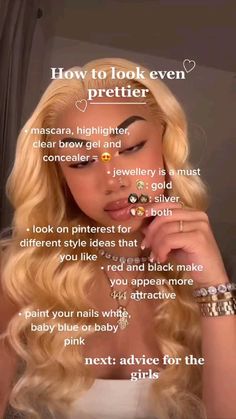 how to be more prettier. How To Look Prettier, How To Look Attractive, Look Prettier, Beauty Routine Tips, Girl Advice, Baddie Tips, Perfect Skin Care Routine, Healthy Skin Tips, Teen Life Hacks