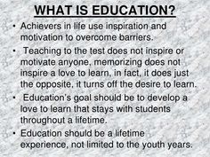 what is education achievers in life - inspired instruction and motivation to overcome barriers