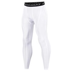 PRICES MAY VARY. Premium Fabric: This men's compression pants leggings is made with 90%Polyester, 10%70D Spandex, smooth soft and skin-friendly fabric provides extreme comfort without any movement restriction. Sturdy stitching won't crack even during strenuous exercise. Performance Compression: The athletic tights for men have highly elastic and durability, By applying pressure to the muscles, accelerates blood circulation, It will help you relieves muscle fatigue and accelerate muscle recovery, Breathable High Stretch Bottoms For Sports Events, Compression Moisture-wicking Tights, Squat Proof Tight Sports Pants, Functional High Stretch Bottoms For Sports Events, Compression Full Length Sports Pants, White Breathable Training Pants, Breathable White Training Pants, White Full-length Sports Tights, White Full Length Sports Tights