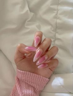 Pink Aura Nails, Aura Nails, Milky Nails, Punk Nails, Airbrush Nails, Work Nails, French Acrylic Nails, Pink Aura, Pretty Gel Nails