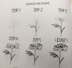 the step by step instructions for drawing flowers