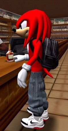 an image of a cartoon character at a counter