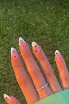 Here Are The 15 Best Spring & Summer 2023 Nail Trends To Copy Cherry Nails, Colorful Nails, Almond Acrylic Nails, Almond Nail, Cute Gel Nails, Red Nail, White Nail