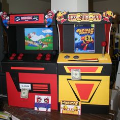 an old school video game set up on top of a table