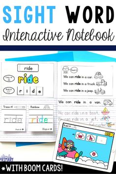 sight word interactive notebook with boom cards for kids to practice sight words in the classroom