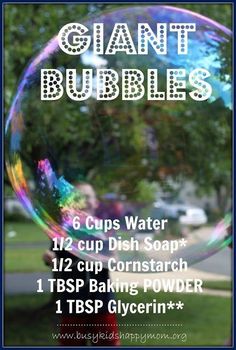 an instagram page for giant bubbles with the caption's description below it