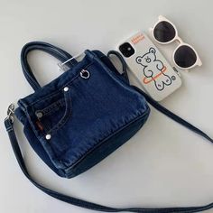 Girls Tote, Portable Bag, Jeans Bag, Denim Bag, Mini Crossbody Bag, Shoulder Messenger Bag, Girls Bags, Square Bag, Shoulder Bag Women