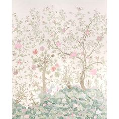 Schumacher Amaltas Panel Set Green & Pink Wallpaper Mary Mcdonald, East Meets West, Exotic Flowers, Wallpaper Samples, Underworld, Pink Wallpaper, Green Pink, 18th Century, Printing On Fabric