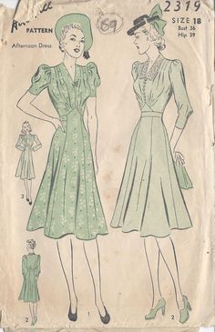 an old fashion sewing pattern from the 1950's