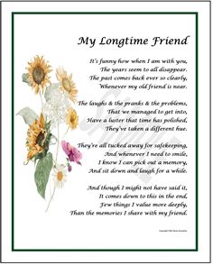 a poem with sunflowers and flowers on it