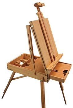 an artist's easel with its tray open