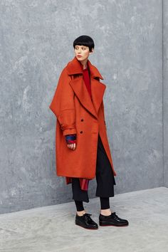 Orange 90% virgin wool and 10% cashmere from Italy,Lining 100% satin silk Orange Coat, Work Chic, Plus Size Designers, Oversized Coat, Coat Outfits, Autumn Cozy, Satin Silk, Cashmere Wool, Suits Coats