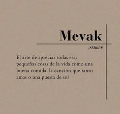 a piece of paper with the words mevak written in spanish and english on it