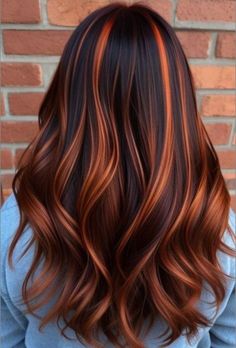 Dark Hair Orange Highlights, Hair Color Ideas For Brunettes Medium Length, Hair Color Ideas 2024 Summer, Auburn And Black Hair, Red Hair Color Ideas For Brunettes, Cinnamon Spice Hair Color, Hair Color Ideas For Brunettes For Fall, Brown And Orange Hair, Mahogany Balayage