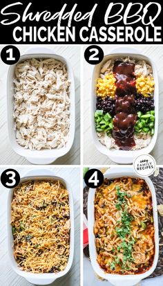 steps to make shredded bbq chicken casserole