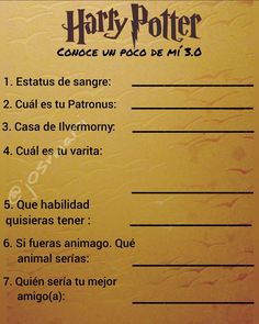 a harry potter order form is shown in spanish