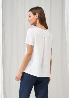 Linen shirt Olivia | linenhandmadestudio.com Relaxed Fit Everyday T-shirt, Relaxed Fit Top With Shirttail Hem, Relaxed Fit Shirttail Hem Top, Relaxed Fit Tops With Shirttail Hem, Relaxed Top With Rolled Sleeves And Shirttail Hem, Relaxed Tops With Rolled Sleeves And Shirttail Hem, Relaxed Tops With Shirttail Hem For Casual Gatherings, Relaxed Crew Neck Top For Casual Gatherings, Relaxed Tops With Rolled Sleeves For Spring