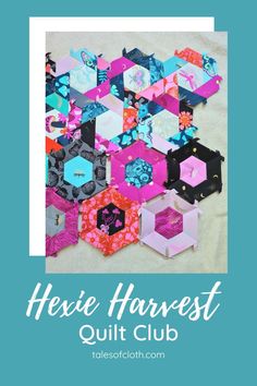 hexie harvest quilt club is featured on the cover of this book