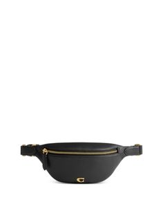 Coach Essential Belt Bag Elegant Pouch Belt Bag, Chic Black Belt Bag For Business, Black Travel Belt Bag With Gold-tone Hardware, Black Belt Bag With Gold-tone Hardware For Travel, Chic Black Belt Bag With Gold-tone Hardware, Chic Formal Pouch Belt Bag, Elegant Black Belt Bag For Everyday, Coach Leather Crossbody Belt Bag, Coach Business Clutch Bag