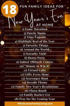 the new year's eve party schedule for families to enjoy and have fun with